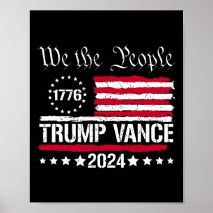 Poster Drapeau américain Nous le peuple sommes avec Trump
