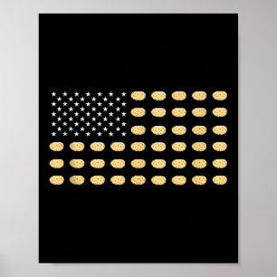 Poster Drapeau Américain Patate Nourriture Usa Patriotism