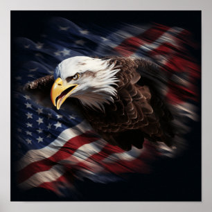 Poster Drapeau américain patriotique