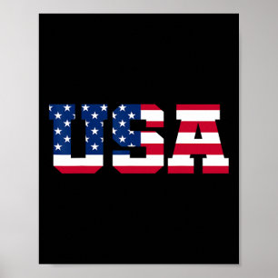 Poster Drapeau Américain Patriotique Hommes Femmes Enfant