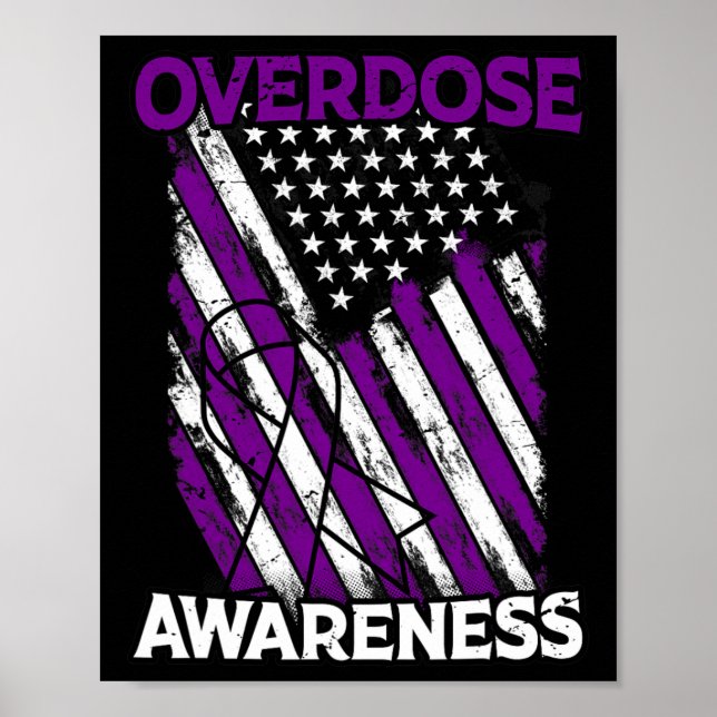 Poster Drapeau américain patriotique overdose Opioïde ove (Devant)