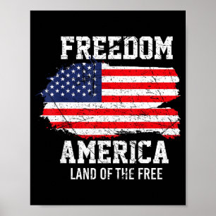 Poster Drapeau américain patriotique Usa - liberté - fier