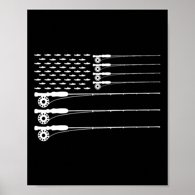 Poster Drapeau américain Pêche truite rod Patriot Hommes  (Devant)