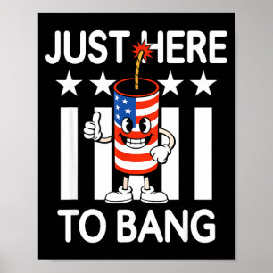 Poster Drapeau américain pétard patriotique pour le 4 jui