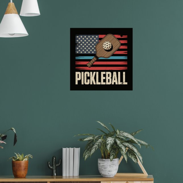 Poster Drapeau américain Pickleball (Salon 1)