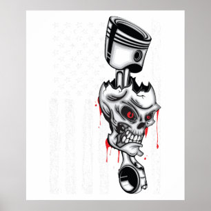 Poster Drapeau américain Piston Muscle Car 6