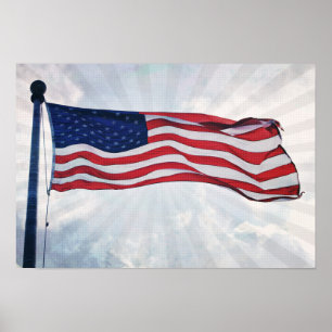 Poster Drapeau américain Pop Art raypes d'art photographi