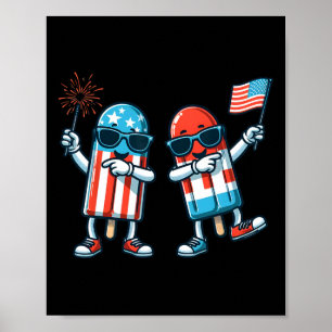 Poster Drapeau Américain Popsicle 4 Juillet Somme Patriot