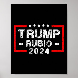Poster Drapeau américain Rubio 2024 - Président des élect