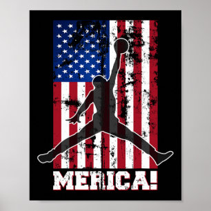 Poster Drapeau Américain Sketll Drapeau Usa 4 Juillet Hom