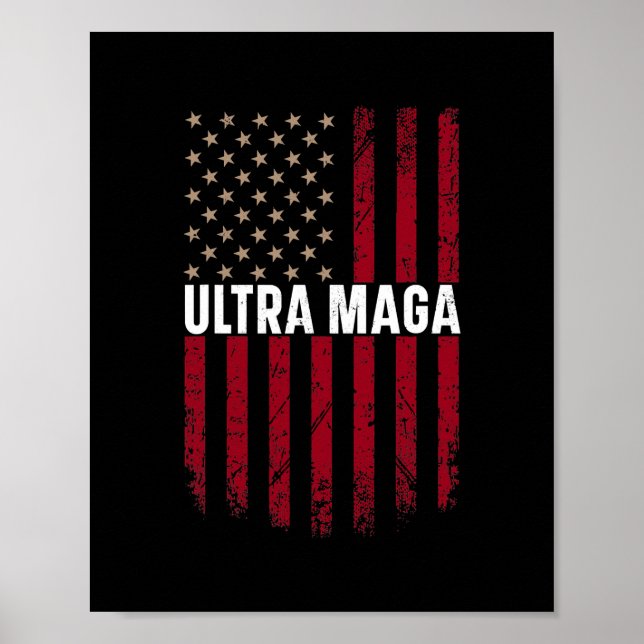 Poster Drapeau américain Ultra MAGA cadeaux d'amant (Devant)