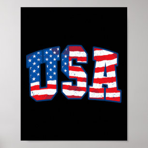 Poster Drapeau américain Usa Patriotique 4 juillet Amériq