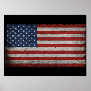 Poster drapeau américain vintage 4 juillet