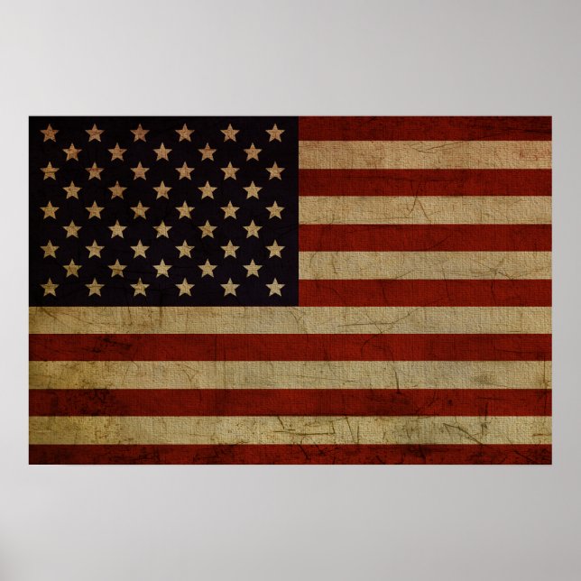 Poster Drapeau américain vintage Grunge (Devant)