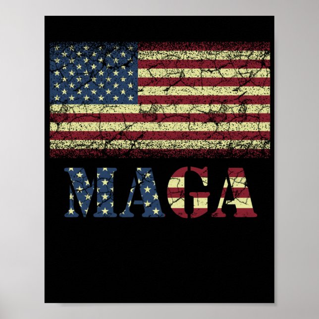 Poster Drapeau américain vintage Grunge MAGA (Devant)