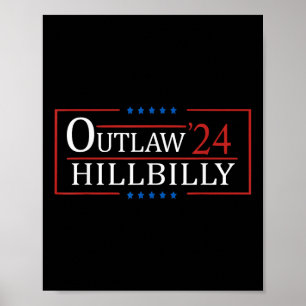Poster Drapeau américain vintage hillbilly hors-la-loi Tr