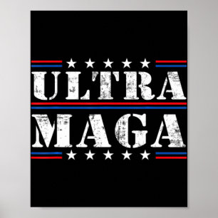 Poster Drapeau américain Vintage Ultra Maga Ultra Maga Re