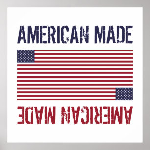 Poster Drapeau American Made, États-Unis