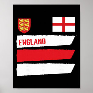 Poster Drapeau Angleterre Anglais Football Foot Soccer Fa