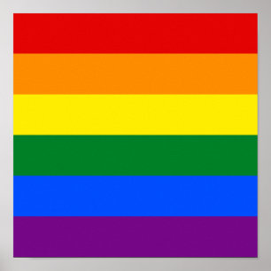 Poster Drapeau arc-en-ciel gay pride LGBTQ Soutien Loin L