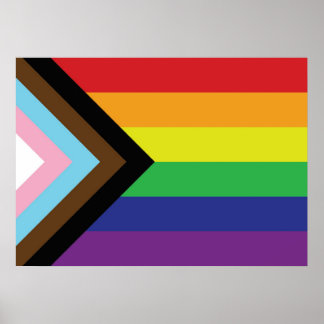 Poster Drapeau arc-en-ciel gay pride progressiste LGBTQIA