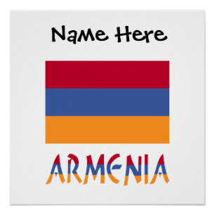 Poster Drapeau arménien Arménie Personnalisation noire 