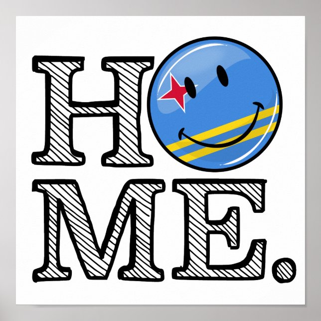 Poster Drapeau Aruba Smiling House Warmer (Devant)
