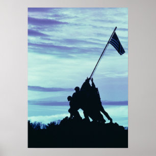 Poster Drapeau augmentant sur l'affiche d'Iwo Jima
