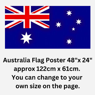 Poster Drapeau australien 48"x24" (changez votre taille)