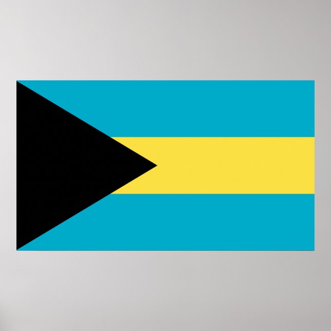 Poster Drapeau bahaméen (Devant)