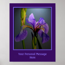 Drapeau bleu Fleur Iris Personnalisé