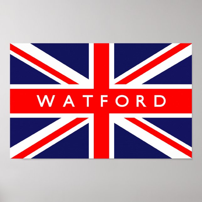 Poster Drapeau britannique de Watford (Devant)