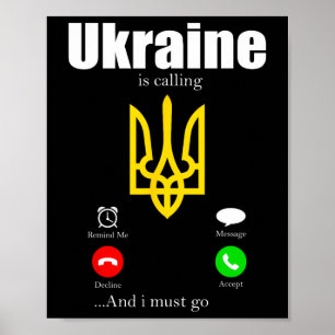 Poster Drapeau Cadeau Ukraine Ukraini Kiev Ukrainien Ukra