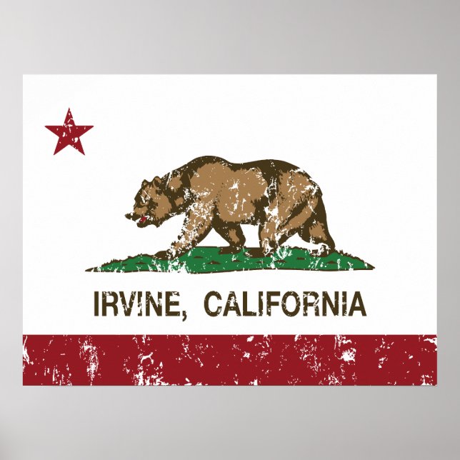 Poster Drapeau californien Irvine (Devant)