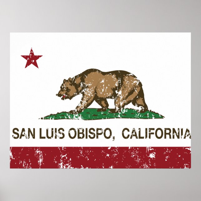 Poster Drapeau californien San Luis Obispo (Devant)