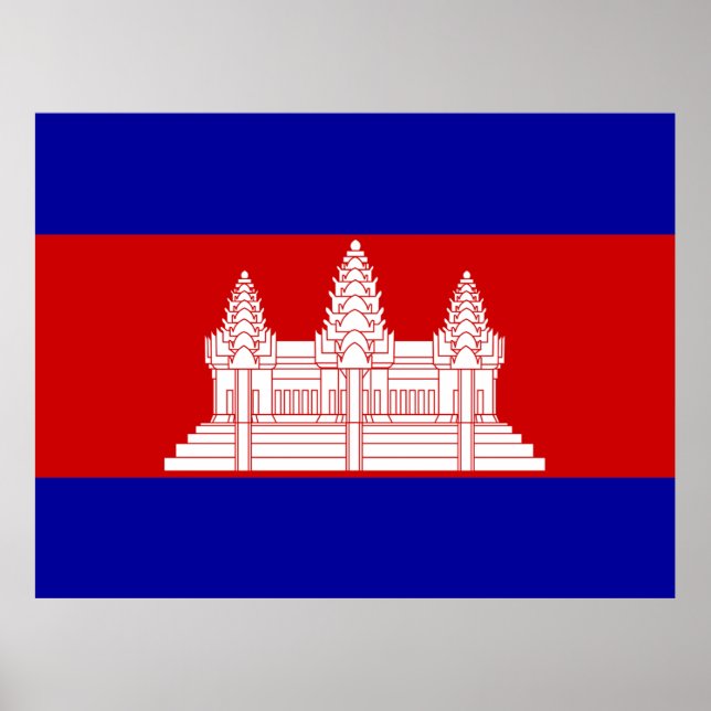 Poster Drapeau cambodgien (Devant)