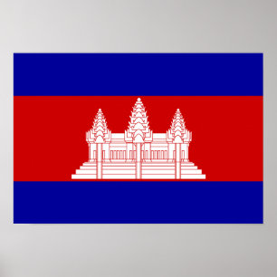 Poster Drapeau cambodgien