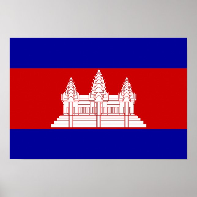 Poster Drapeau cambodgien (Devant)