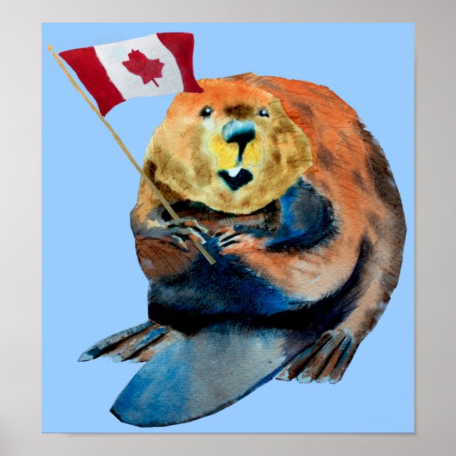 Poster Drapeau canadien Beaver (Devant)
