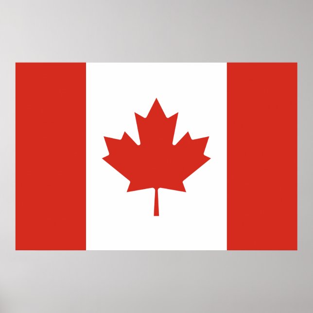 Poster Drapeau canadien (Feuille d'érable) (Canada) (Devant)