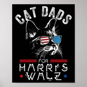 Poster Drapeau Cat Dads For Harris Waltz 2024 Usa
