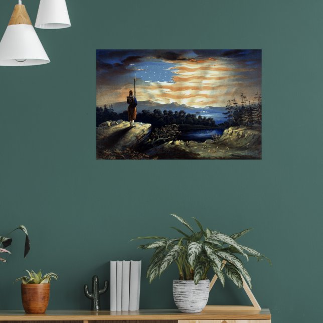 Poster Drapeau céleste américain dans le ciel, Guerre civ (Salon 1)