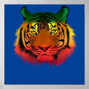 Poster Drapeau cool jamaïcain de tigre