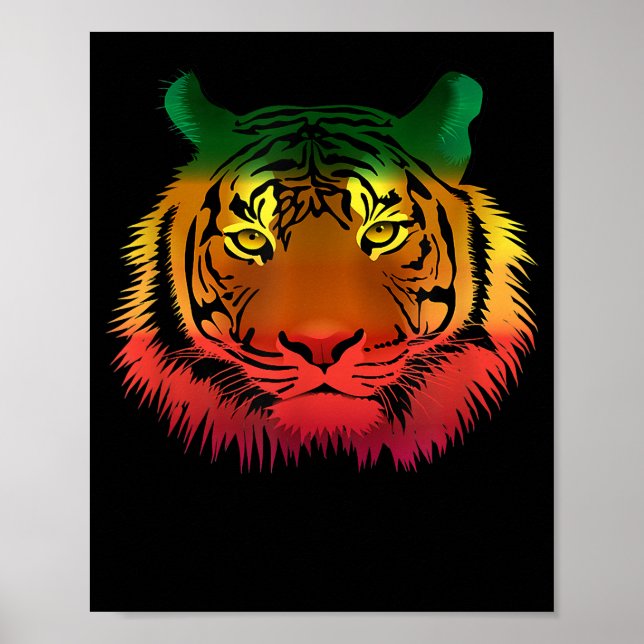 Poster Drapeau cool jamaïcain de tigre (Devant)