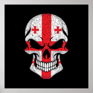 Poster Drapeau crâne souriant de Géorgie