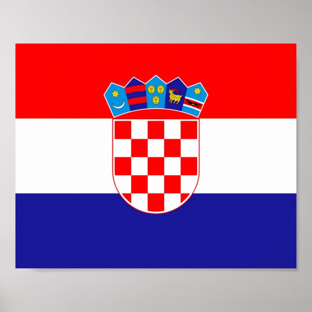 Poster Drapeau Croatie (Devant)