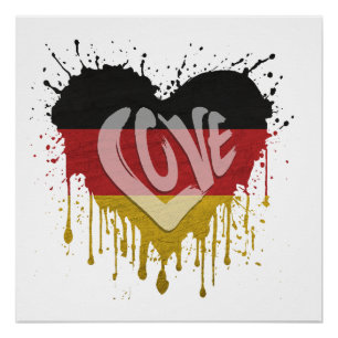 Poster Drapeau d'Allemagne Amour