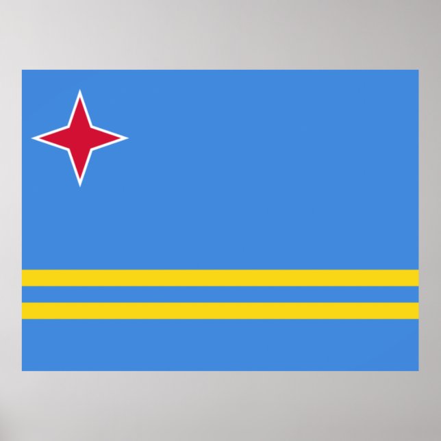 Poster Drapeau d'Aruba (Devant)