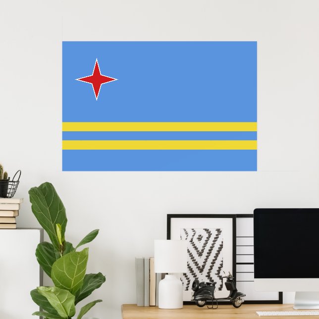 Poster Drapeau d'Aruba (Bureau à domicile)