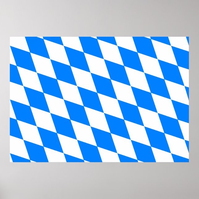 Poster Drapeau de Bavière Allemagne (Devant)